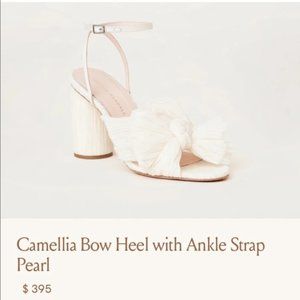 Camellia Pearl Pleated Bow Heel